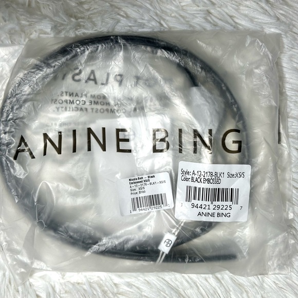Anine Bing Nicola Belt Embossed in Black and Gold XS/S (NWT) - Picture 6 of 9